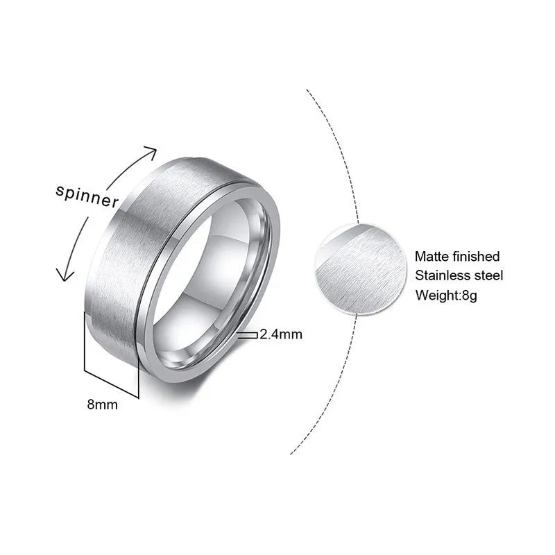 Vnox Spinner Ring for Men