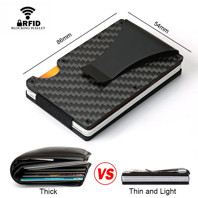 DIENQI Carbon Fiber RFID Card Holder