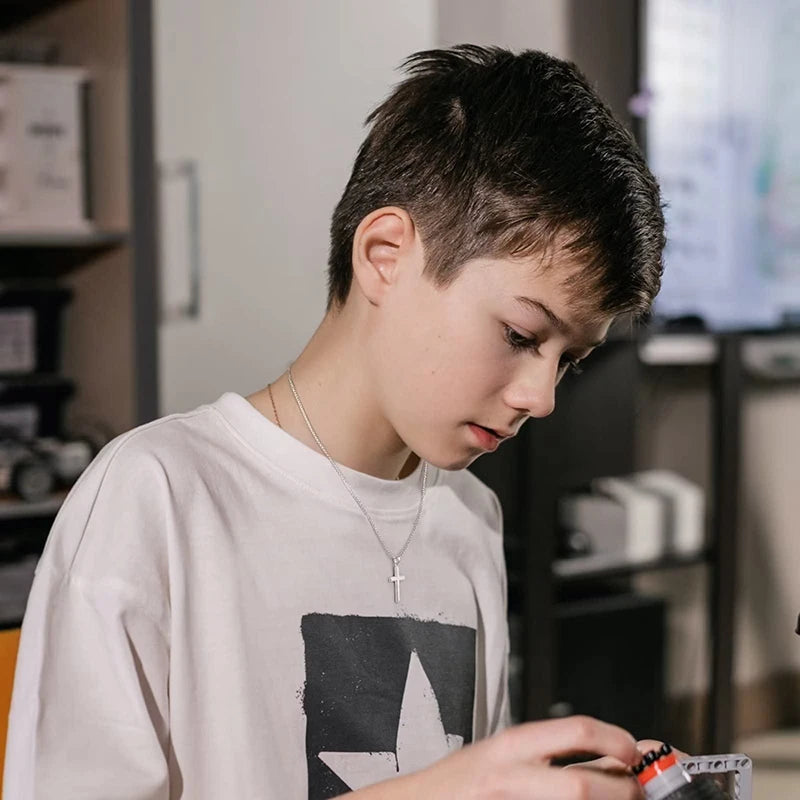 Black Cross Stainless Steel Pendant Necklace