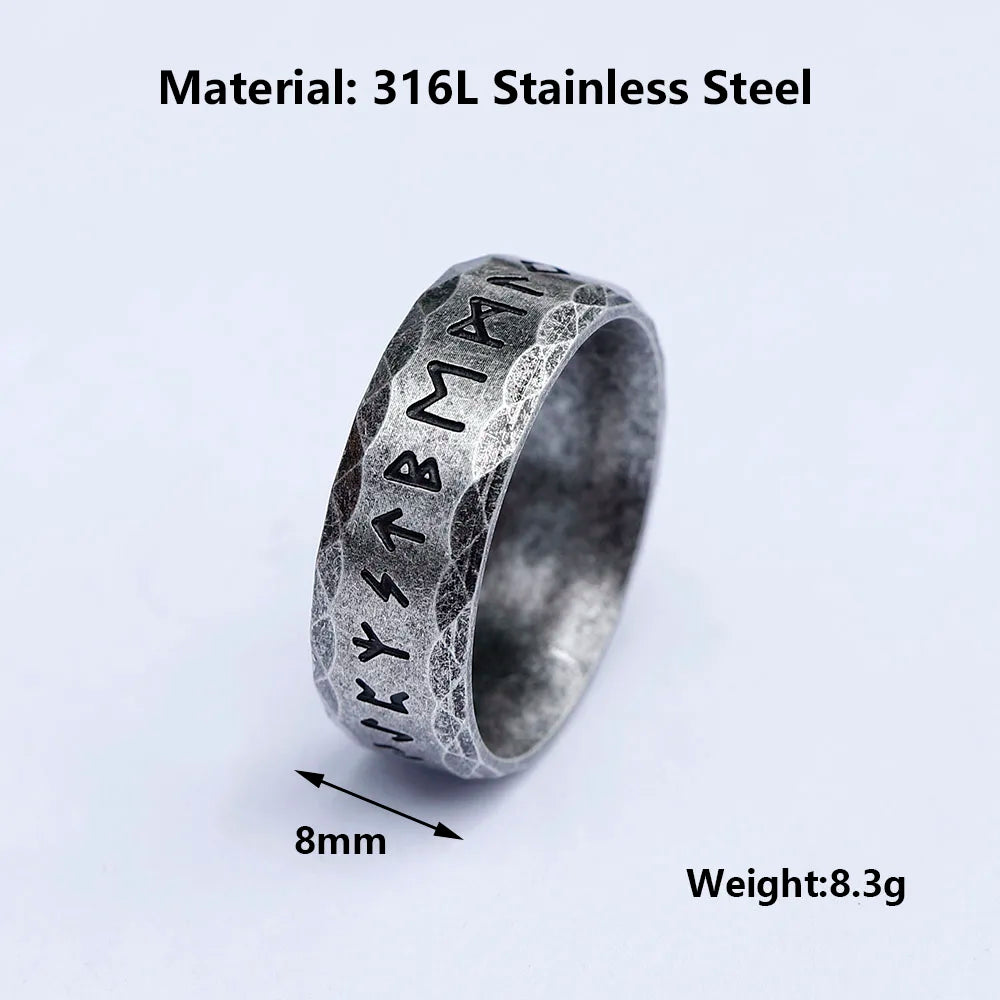 Odin Viking Rune Stainless Steel Ring