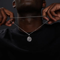 Vnox Men's Layered Compass Necklace