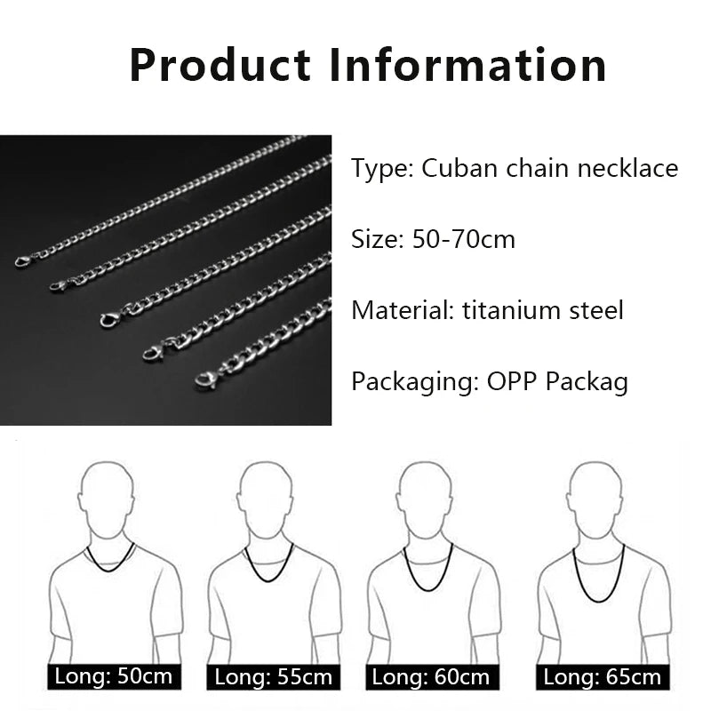 Stainless Steel Cuban Chain Necklace