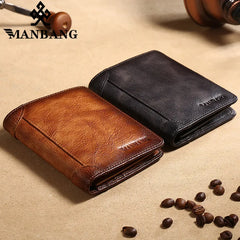 Manbang RFID Leather Trifold Wallet