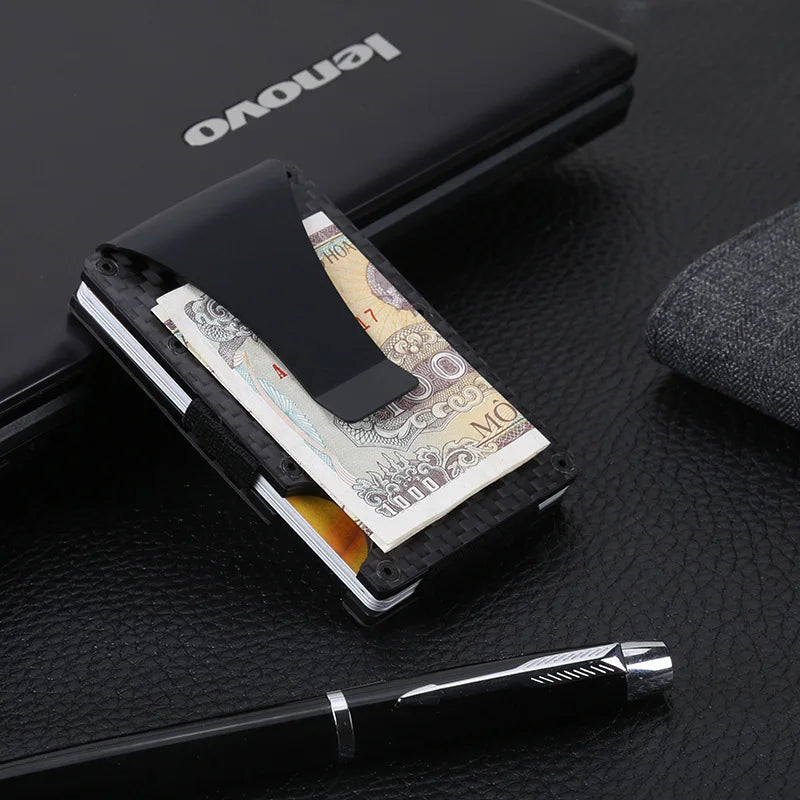 DIENQI Carbon Fiber RFID Card Holder