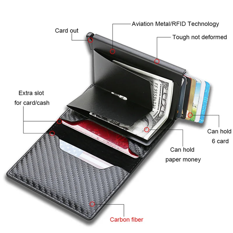 Custom RFID Carbon Fiber Card Holder